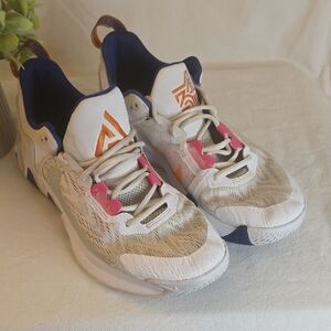Nike Crosstrainers, White and Pink Sneakers with Blue Accents